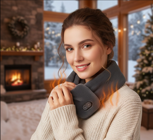 SnapVerse USB Electric Heating Winter Scarf Intelligent Heating Neck Protector Pure Color Vibration Heating